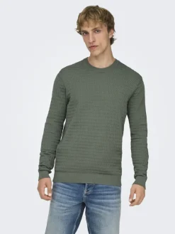 miesten neulepusero ONSBERRY REG 12 LS CREW KNIT FRML NOOS,><noscript><img width=