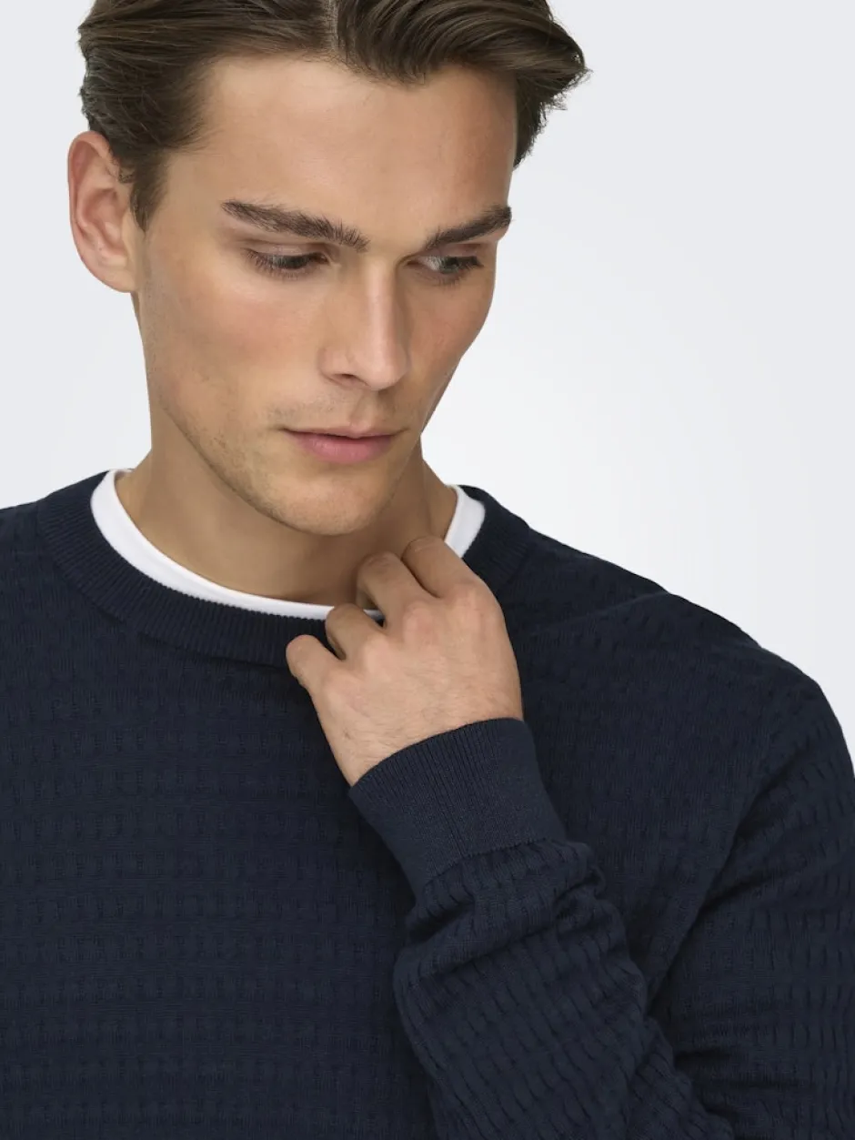 miesten neulepusero ONSBERRY REG 12 LS CREW KNIT FRML NOOS,>Only and Sons New