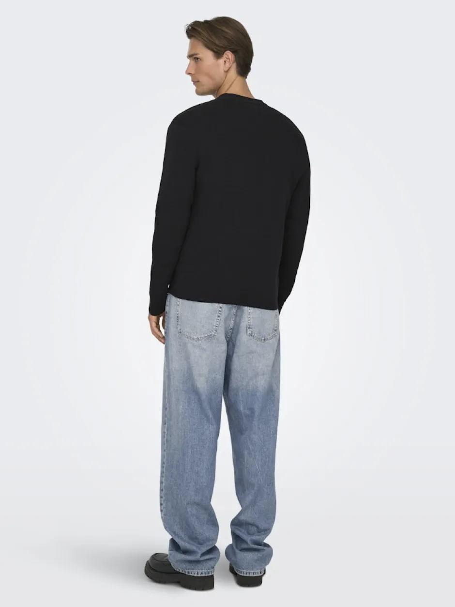 miesten neuletakki ONSTING LIFE REG LS CARDIGAN KNIT NOOS, musta>Only and Sons Discount