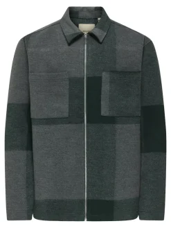 miesten paitatakki ONSWAKE CHECKED ZIP OVERSHIRT,>Only and Sons Best