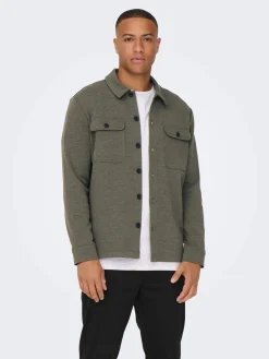 miesten paita, KODYL OVERSHIRT Armeijanvihreä>Only and Sons New