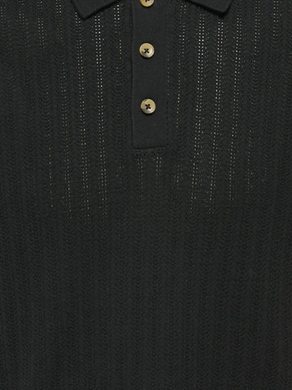 miesten paita ONSMOON REG 12 SS Polo Knit, musta>Only and Sons Sale