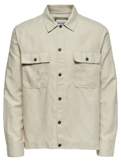 Miesten Pellava Paitatakki, Kenneth Overshirt>Only and Sons