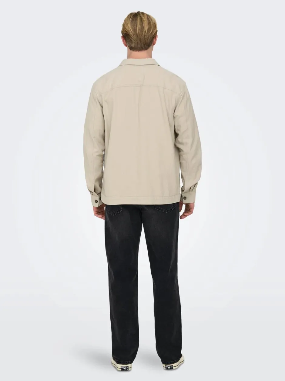 Miesten Pellava Paitatakki, Kenneth Overshirt>Only and Sons Best