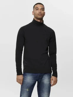 miesten roll neck ONSMICHAN LS ROLLNECK, musta>Only and Sons Outlet