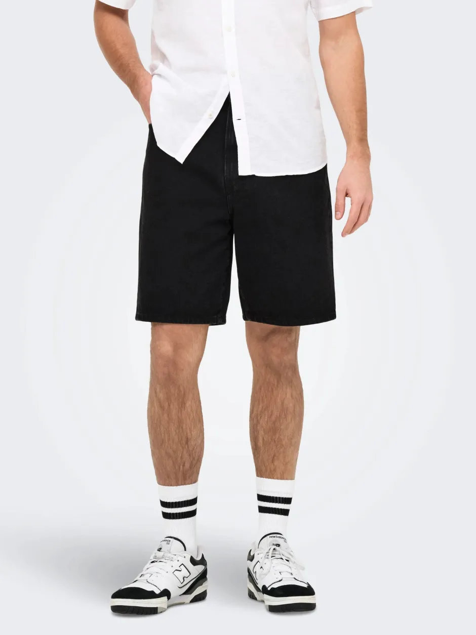 miesten shortsit, FADE BLACK SHORTS>Only and Sons Online