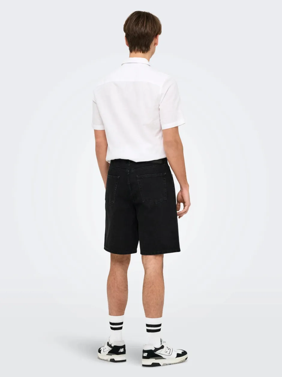 miesten shortsit, FADE BLACK SHORTS>Only and Sons Online