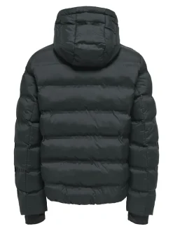 miesten takki K UNION SEAMLES LIFE HOOD PUFFER JACKET, musta><noscript><img width=