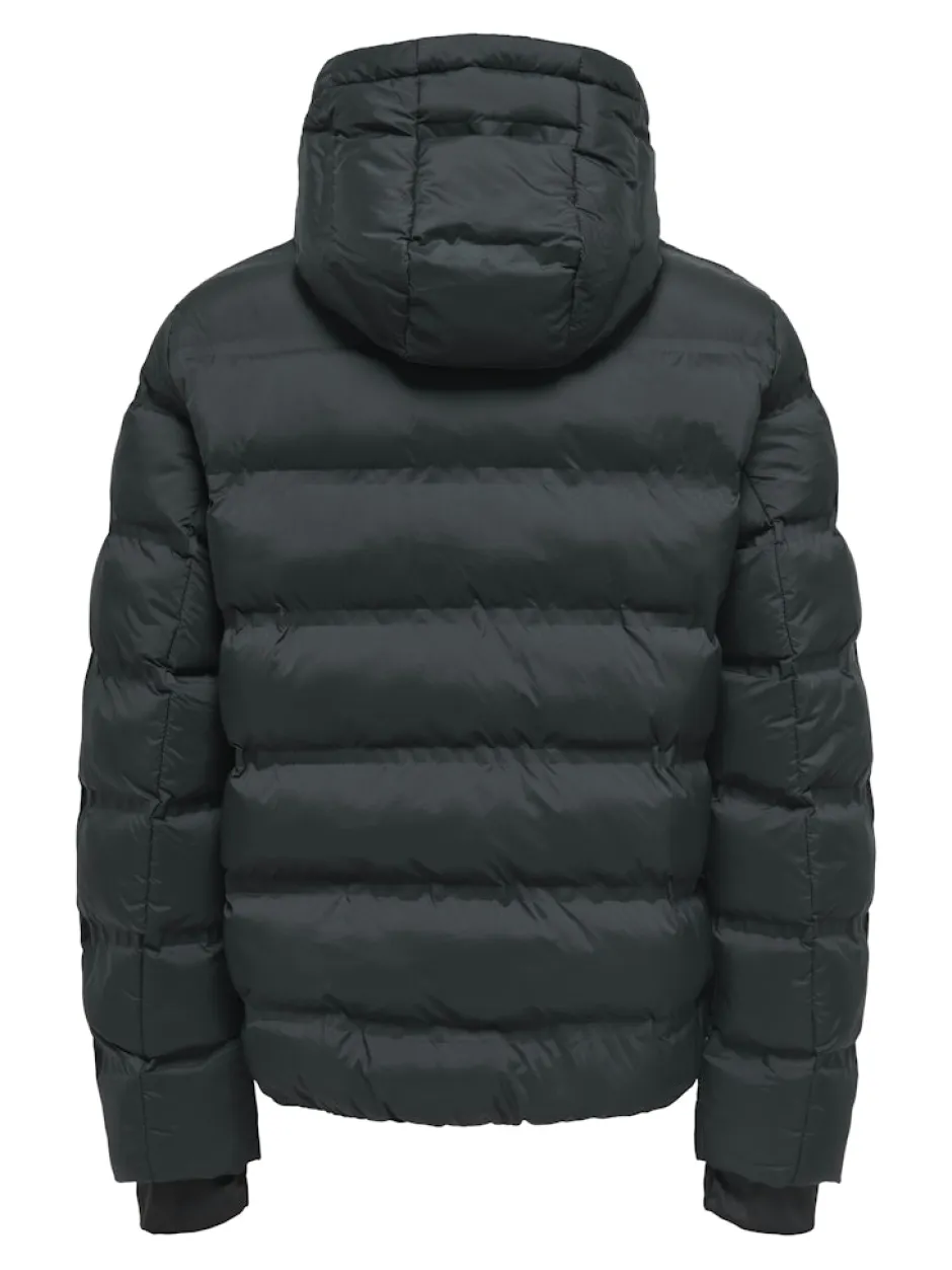 miesten takki K UNION SEAMLES LIFE HOOD PUFFER JACKET, musta>Only and Sons Sale
