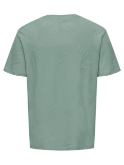 miesten t-paita, MARCO LIFE PALM JACQUARD>Only and Sons New