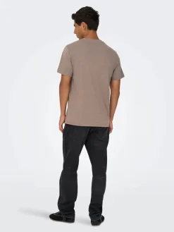 miesten t-paita ONSMAX LIFE SS STITCH TEE NOOS, Falcon melange>Only and Sons Clearance
