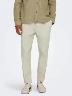 pellavahousut, LINUS CROP>Only and Sons Discount