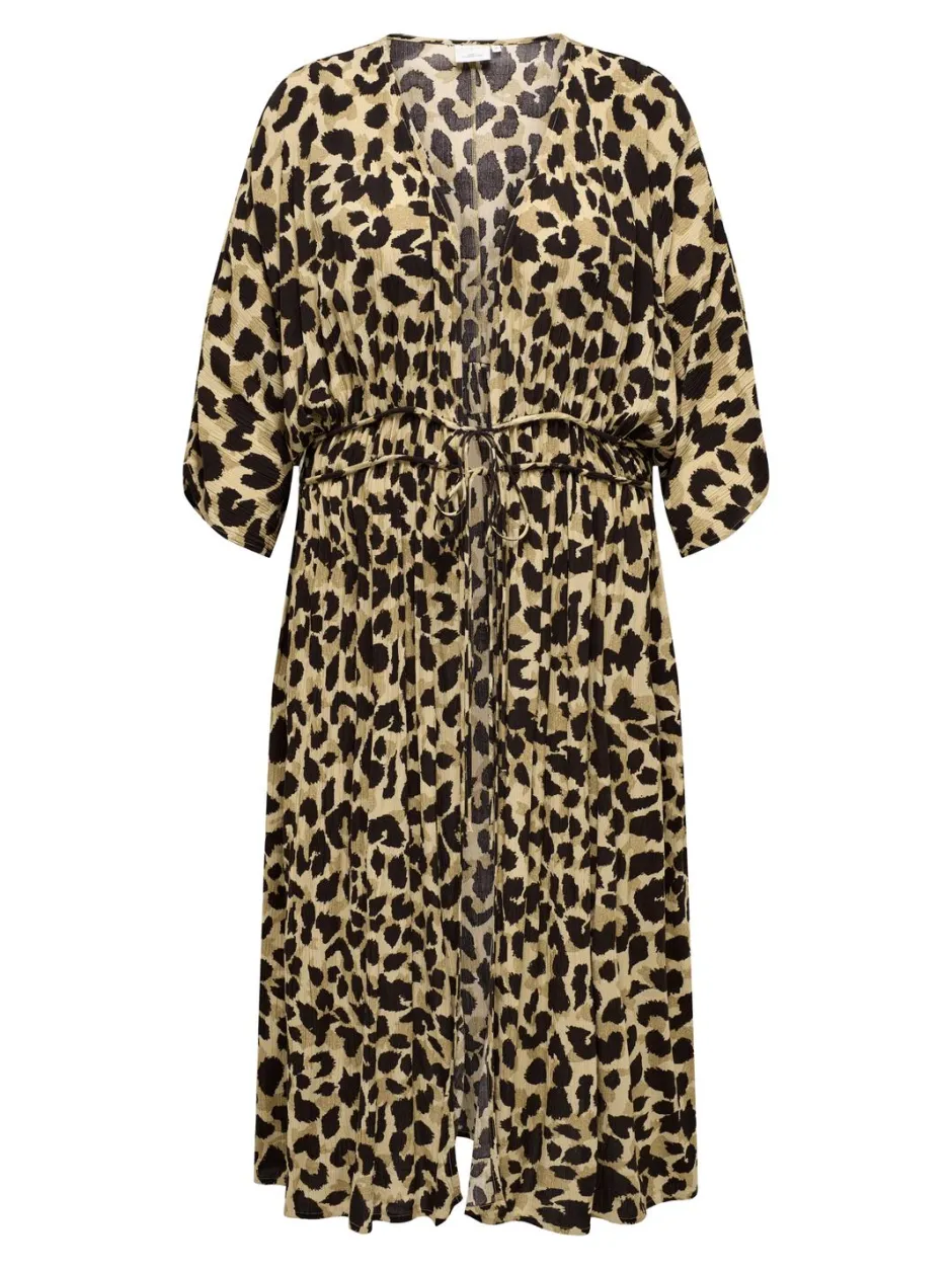 naisten kimono, CARBRUNO LIFE 3/4 MIDI KIMONO Ruskea Kuosi>Only Carmakoma New