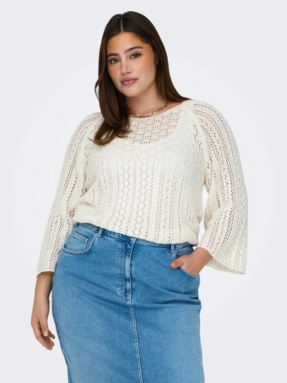 naisten neule, CARNOLA LIFE 3/4 PULLOVER KNT>Only Carmakoma Sale