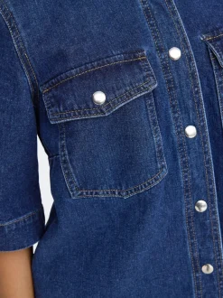 mekko ONLBELLE S/S Button Dress DNM, sininen><noscript><img width=