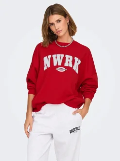 Naisten Collegepusero, ONLDEBORAH L/S CLUB O-NECK>Only Hot