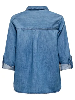 naisten farkkupaita, ASMIN SHIRT L/S DNM AKM Sininen, Indigo>Only Discount