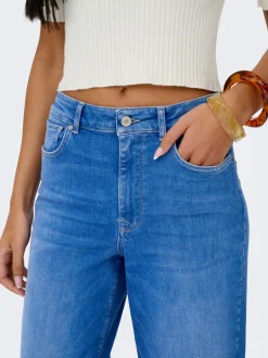 naisten farkut ONLMADISON BLUSH HW WIDE DNM REA260 NOOS, sininen><noscript><img width=