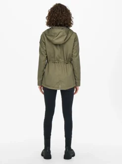 , Naisten Kevättakki, Lorca Canvas Parka Armeijanvihreä>Only New