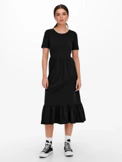 naisten mekko, ONLMAY LIFE S/S PEPLUM CALF DRESS JRS>Only Discount