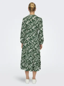 naisten mekko, ONLMILANA 7/8 DRESS WVN Vihreä Kuosi>Only Best