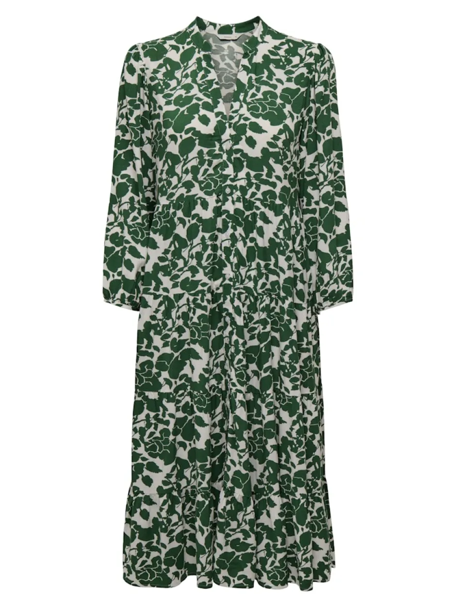 naisten mekko, ONLMILANA 7/8 DRESS WVN Vihreä Kuosi>Only Best