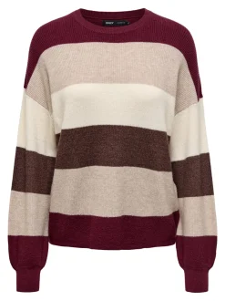 naisten neuleet, ONLATIA LS STRIPE PULLOVER><noscript><img width=