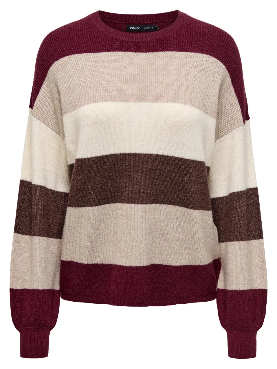naisten neuleet, ONLATIA LS STRIPE PULLOVER>Only New