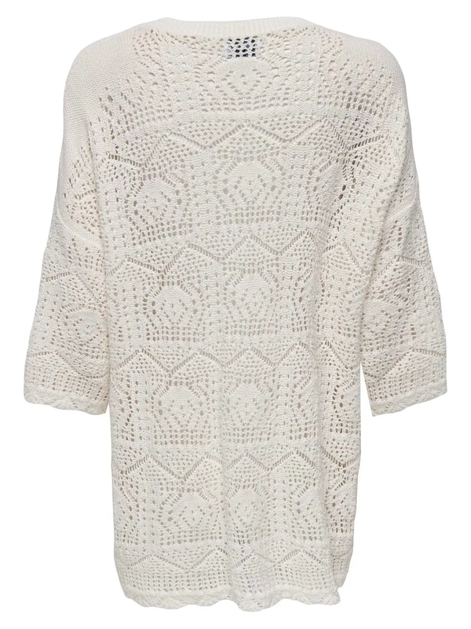 naisten neulepusero, ONLBEA LIFE 3/4 LOOSE O-NECK NCA KNT>Only Clearance