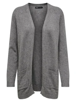 Naisten Neuletakki, Lesly Ls Open Cardigan Grafiitti><noscript><img width=