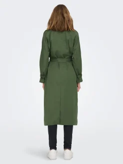 trenssi, ONLCHLOE TRENCHCOAT DOUBLE B. OTW Armeijanvihreä>Only Discount