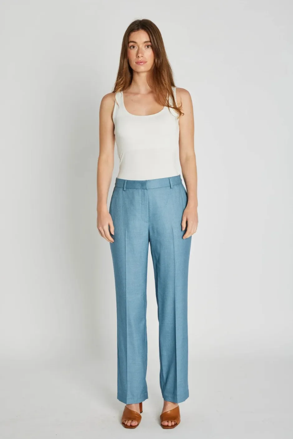 naisten suorat housut, AMAGO PANTS>Philosophy Blues Original Online
