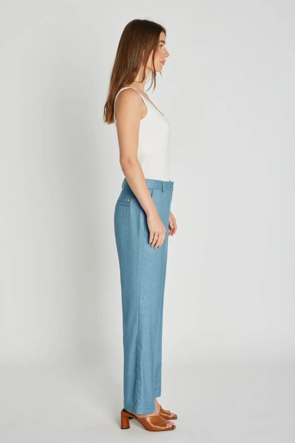 naisten suorat housut, AMAGO PANTS>Philosophy Blues Original Online