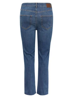 Naisten Farkut PCDelly Straight HW CR MB184 NOOS Indigo>Pieces Sale