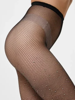 naisten sukkahousut, PCCLAIRE FISHNET GLITTER TIGHTS><noscript><img width=