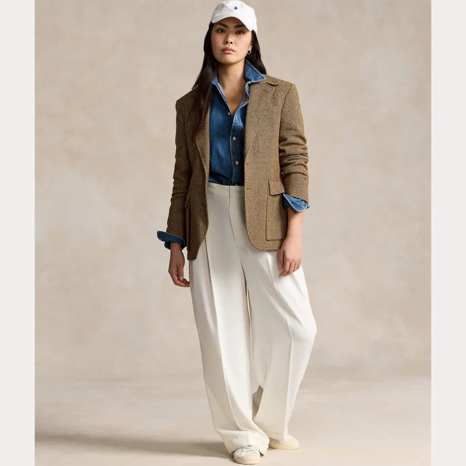 farkkupaita, LS CRLTE ST-LONG SLEEVE-BUTTON FRONT SHI Indigo>Polo Ralph Lauren