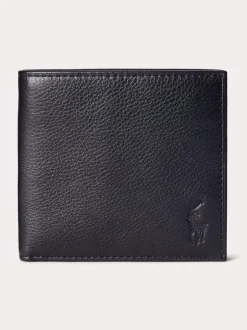 lompakko, PEBBLED BILLFOLD LEATHER WALLET>Polo Ralph Lauren New