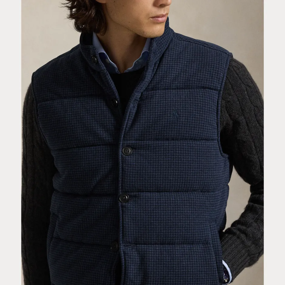 Miesten liivi Houndstooth Print Estate Rib, sininen>Polo Ralph Lauren Online