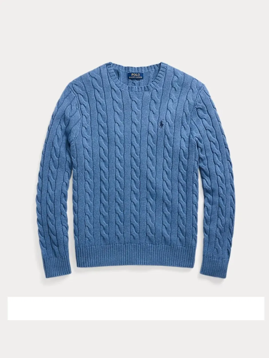 Miesten Neulepusero, K CABLE KNIT COTTON SWEATER>Polo Ralph Lauren Sale