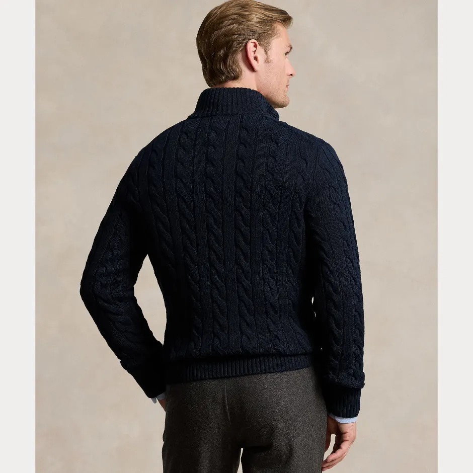 miesten neulepusero Cotton Cable LS Driver Half Zip Pullover,>Polo Ralph Lauren Online