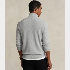 miesten neule, POLO HALF ZIP Vaaleanharmaa><noscript><img width=