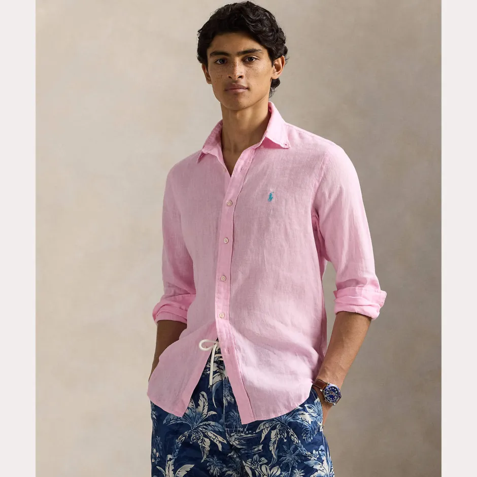 miesten kauluspaita, POLO LINEN SHIRT LS CUSTOM FIT>Polo Ralph Lauren Online
