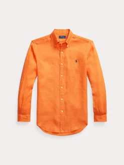 miesten kauluspaita, POLO LINEN SHIRT LS CUSTOM FIT>Polo Ralph Lauren Hot