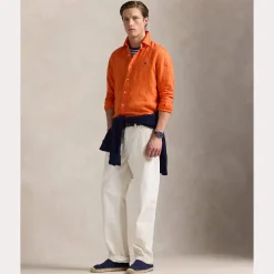 miesten kauluspaita, POLO LINEN SHIRT LS CUSTOM FIT><noscript><img width=