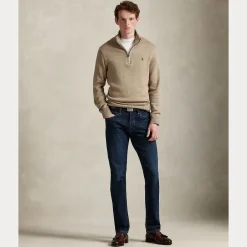 miesten neule Cotton Half Zip Pullover,><noscript><img width=