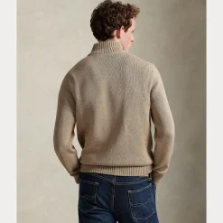 miesten neule Cotton Half Zip Pullover,><noscript><img width=