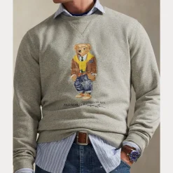 miesten collegepaidat Polo Bear Fleece Sweatshirt, vaaleanharmaa><noscript><img width=