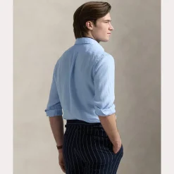 miesten kauluspaita, POLO LINEN SHIRT LS CUSTOM FIT><noscript><img width=