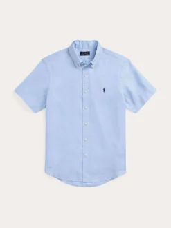 miesten lyhythihainen kauluspaita, POLO LINEN SHIRT SS CUSTOM FIT>Polo Ralph Lauren Outlet