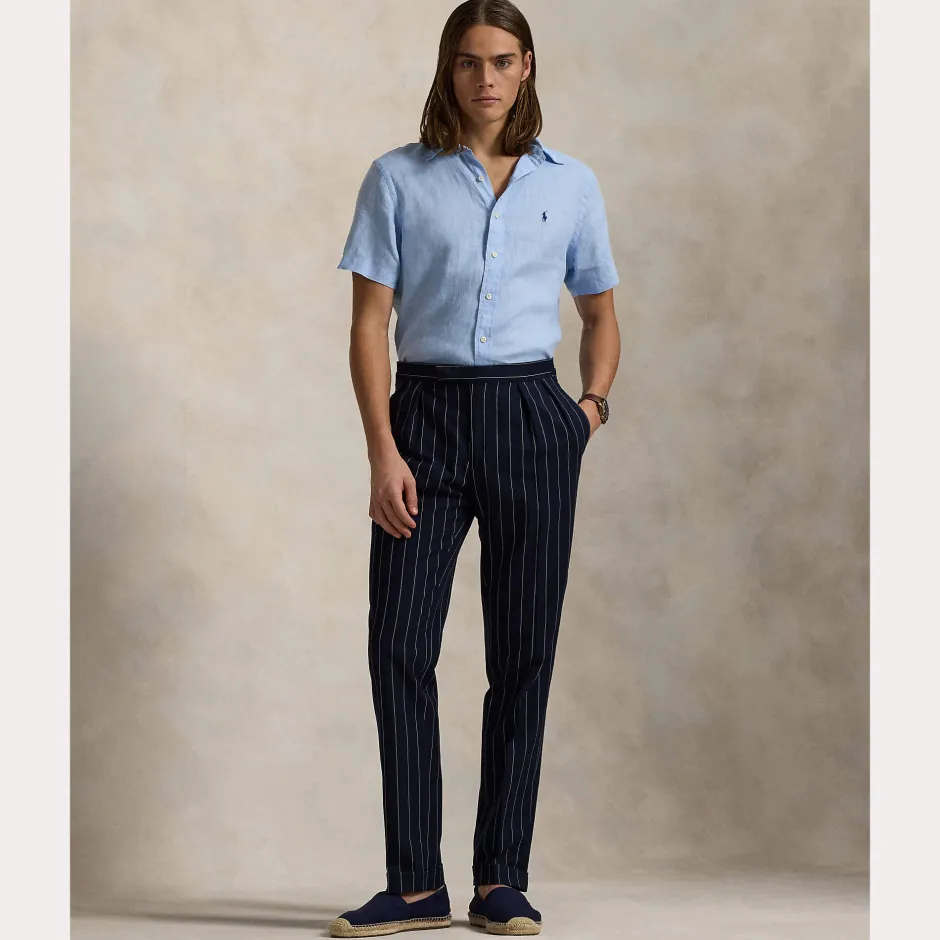 miesten lyhythihainen kauluspaita, POLO LINEN SHIRT SS CUSTOM FIT>Polo Ralph Lauren Outlet